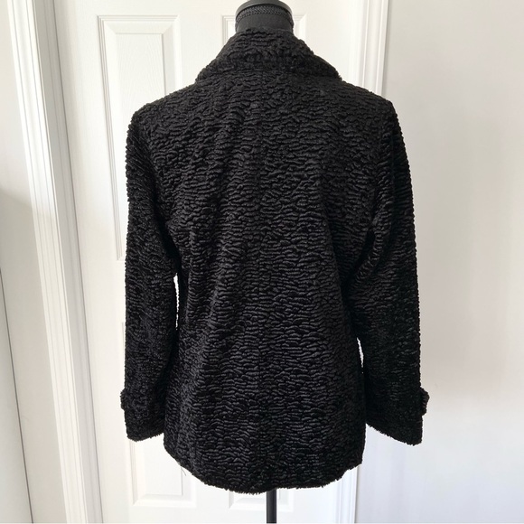 Simon Chang Heavy Crinkled Black Velvet  Jacket - Picture 3 of 15